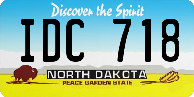 ND license plate IDC718
