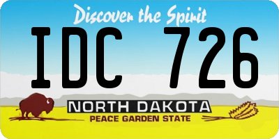 ND license plate IDC726
