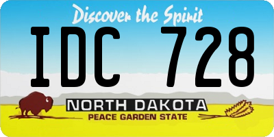 ND license plate IDC728