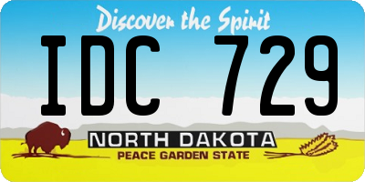 ND license plate IDC729