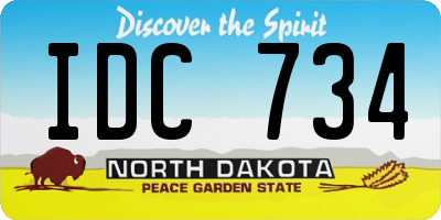 ND license plate IDC734