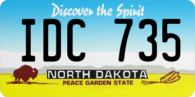 ND license plate IDC735