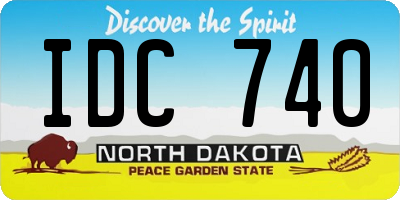 ND license plate IDC740