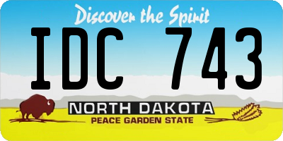 ND license plate IDC743