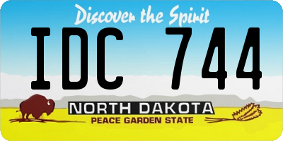 ND license plate IDC744