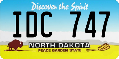 ND license plate IDC747