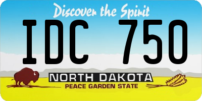 ND license plate IDC750