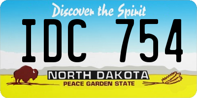 ND license plate IDC754