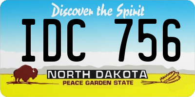 ND license plate IDC756
