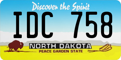 ND license plate IDC758