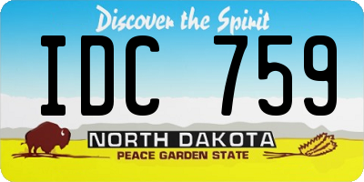 ND license plate IDC759
