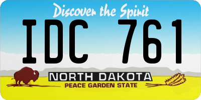 ND license plate IDC761