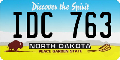 ND license plate IDC763