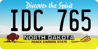 ND license plate IDC765