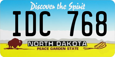 ND license plate IDC768