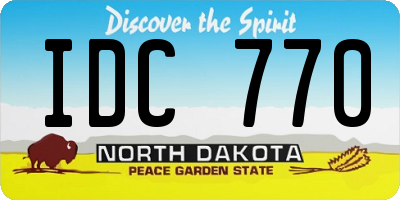 ND license plate IDC770