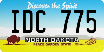 ND license plate IDC775