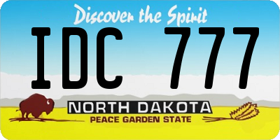 ND license plate IDC777