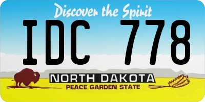 ND license plate IDC778