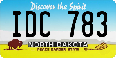 ND license plate IDC783
