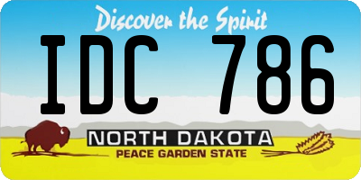 ND license plate IDC786