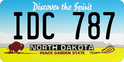 ND license plate IDC787