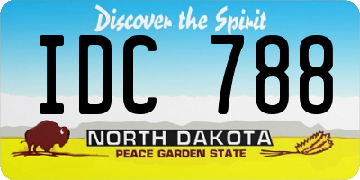 ND license plate IDC788