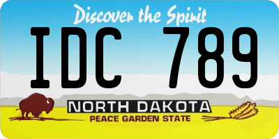 ND license plate IDC789