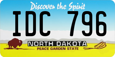 ND license plate IDC796