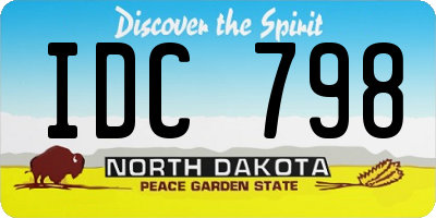 ND license plate IDC798