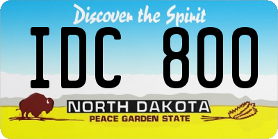 ND license plate IDC800