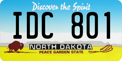 ND license plate IDC801