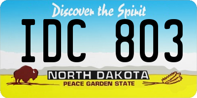 ND license plate IDC803