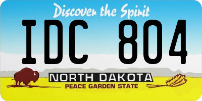 ND license plate IDC804