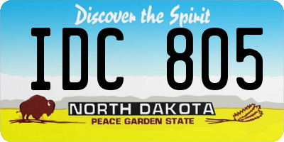 ND license plate IDC805