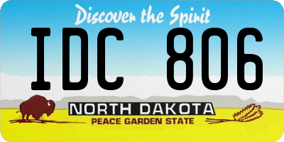 ND license plate IDC806
