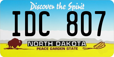 ND license plate IDC807
