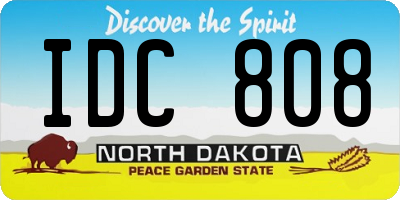 ND license plate IDC808