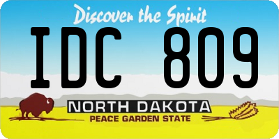 ND license plate IDC809