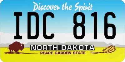 ND license plate IDC816