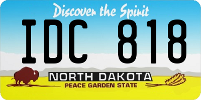 ND license plate IDC818