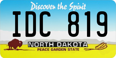 ND license plate IDC819