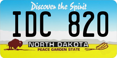 ND license plate IDC820