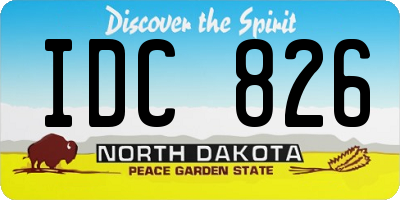 ND license plate IDC826