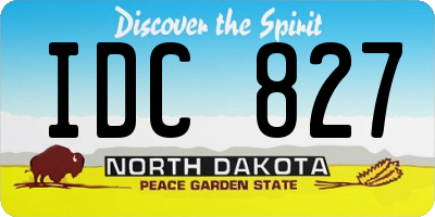 ND license plate IDC827