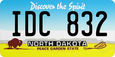 ND license plate IDC832