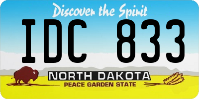 ND license plate IDC833