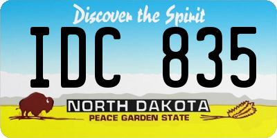 ND license plate IDC835