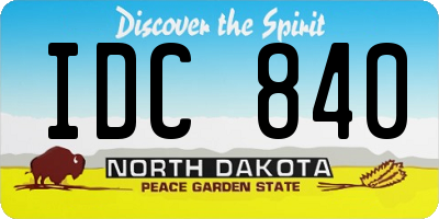 ND license plate IDC840