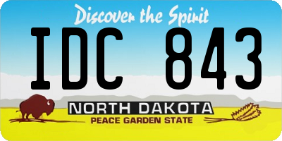 ND license plate IDC843